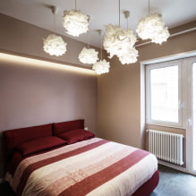 Lustre în dormitor: cum se creează o iluminare confortabilă (45 de fotografii) -8