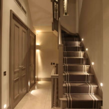 Oświetlenie schodów w domu: prawdziwe zdjęcia i przykłady oświetlenia-2