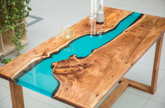 Epoxy table: views, MK for manufacturing with video (50 photos)