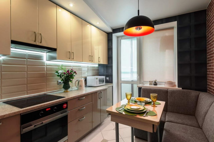 How to equip a kitchen of 9 sq m? (best design, 62 photos)