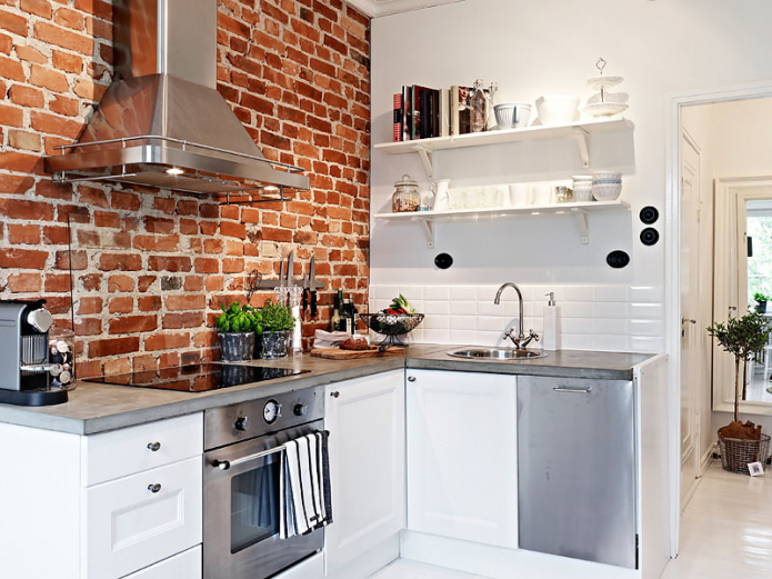 Cigla u kuhinji - primjeri modernog dizajna