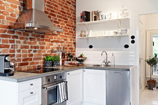 Murstein på kjøkkenet - eksempler på stilig design