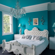 Guļamistaba tirkīza krāsās: dizaina noslēpumi un 55 foto-0