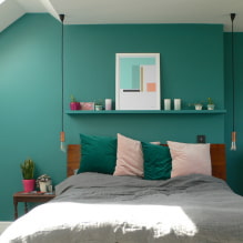 Sypialnia w turkusowych kolorach: tajemnice projektowania i 55 zdjęć-1