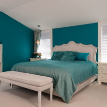 Turkuaz renklerde yatak odası: tasarım sırları ve 55 fotoğraf-2
