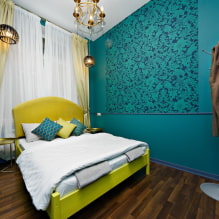 Hálószoba türkiz színű: tervezési titkok és 55 fénykép-7