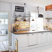 Bucătărie fără dulapuri superioare: design actual, 51 fotografii-1