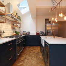 Bucătărie fără dulapuri superioare: design actual, 51 fotografii-2