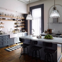 Bucătărie fără dulapuri superioare: design actual, 51 fotografii-4