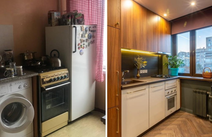 Επισκευή κουζίνας πριν και μετά: 10 ιστορίες με πραγματικές φωτογραφίες