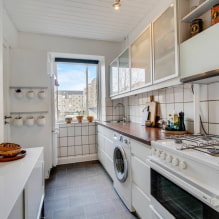 Pārskats par labākajiem risinājumiem veļas mazgājamās mašīnas ievietošanai virtuvē-1