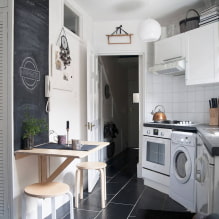 Översikt över de bästa lösningarna för att placera en tvättmaskin i köket-5