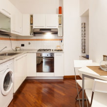 Oversikt over de beste løsningene for å plassere en vaskemaskin på kjøkkenet-3
