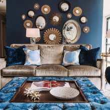 15 bedste ideer til dekorering af væggen i stuen over sofaen-5
