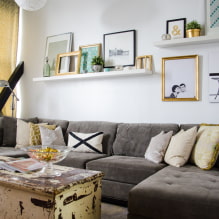 15 bedste ideer til udsmykning af væggen i stuen over sofa-3