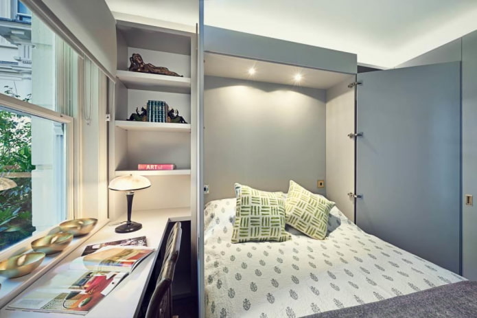 Mažų kambarių dizaino pavyzdžiai (20 idėjų)