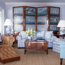 Phong cách biển trong nội thất: mô tả, lựa chọn màu sắc, hoàn thiện, đồ nội thất và trang trí-2
