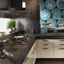 Kök med mosaik: design och finish-2