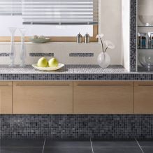 Dapur dengan mosaik: reka bentuk dan kemasan-6