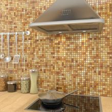 Dapur dengan mosaik: reka bentuk dan kemasan-13