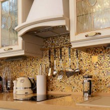 Dapur dengan mosaik: reka bentuk dan kemasan-9