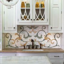 Kjøkken med mosaikk: design og finish-17