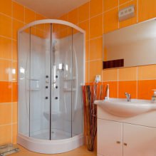 Conception de salle de bain en orange-1