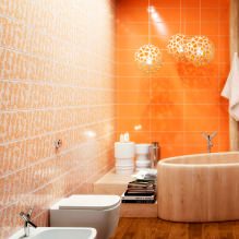 Conception de salle de bain en orange-5