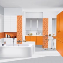 Conception de salle de bain en orange-10