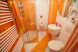 Conception de salle de bain en orange