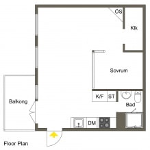 Sweden interior studio apartment 34 sq. M M.-17