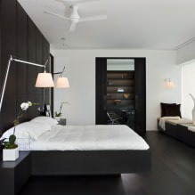 Musta lattia: materiaalivalinta, muotoilu, yhdistelmä kattoon ja seiniin-6