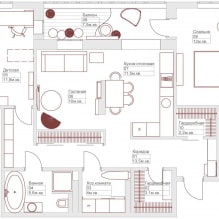 Návrh 3-pokojového bytu o ploše 80 metrů čtverečních. metry-2