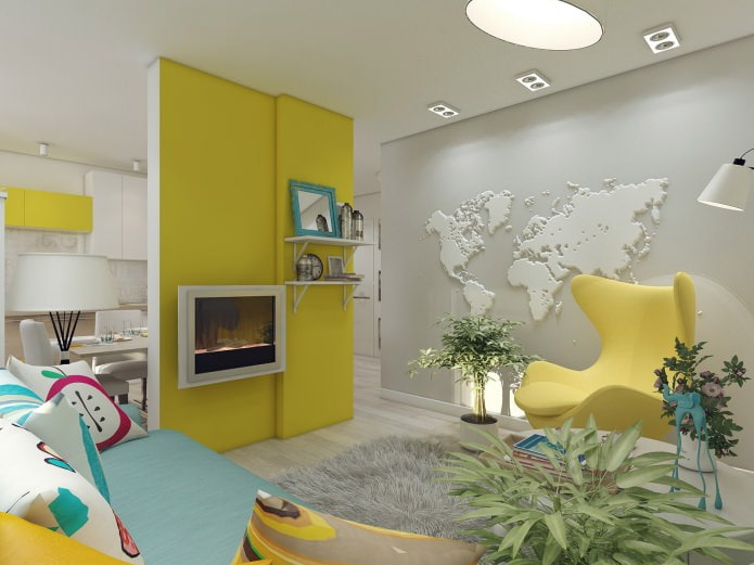 Design 3-room apartment of 80 square meters. meters