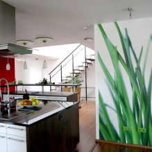 Papier peint dans la cuisine - caractéristiques de design d'intérieur-2