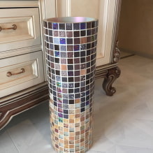 Vas lantai di pedalaman: jenis, reka bentuk, bentuk, warna, gaya, pilihan pengisian-1