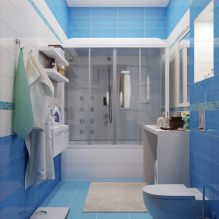A fürdőszoba kialakítása kék színben - 3