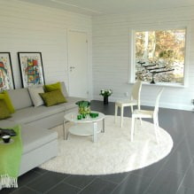 Interiér obývacího pokoje v zelených tónech-4