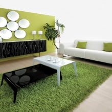 The interior of the living room in green colors-6