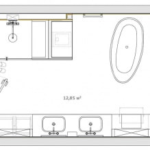 Designa ett stort badrum 12 kvm. M-5