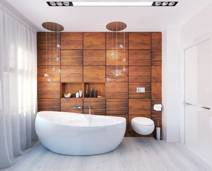 Aménagement intérieur d'une belle salle de bain de 8 m². m