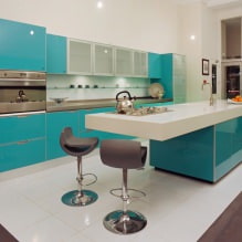 Turquoise di pedalaman: ciri, kombinasi, pilihan kemasan, perabot dan hiasan-6