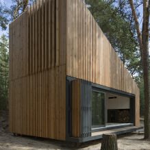 Reka bentuk moden sebuah rumah persendirian kecil di hutan-4