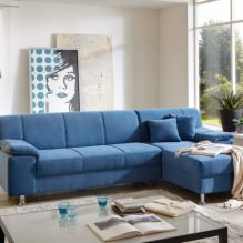 L'interior de la sala d'estar en tons blaus: característiques, foto-1