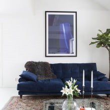 Interiér obývacej izby v modrých odtieňoch: vlastnosti, foto-4