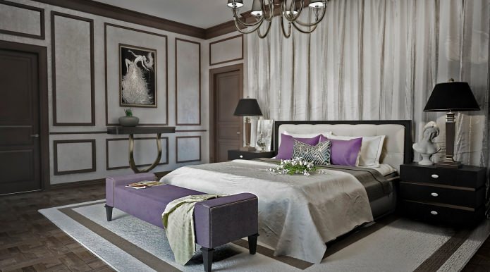Schlafzimmer im Art-Deco-Stil: Merkmale, Foto