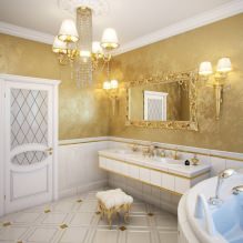 Design d'intérieur de salle de bain en couleur or -2