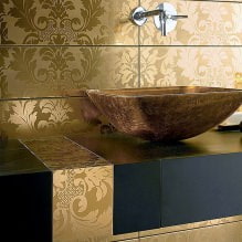 Diseño interior de baño en color dorado -3