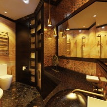 Design de interiores do banheiro na cor ouro -8
