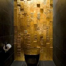 A fürdőszoba belső kialakítása arany színű -7